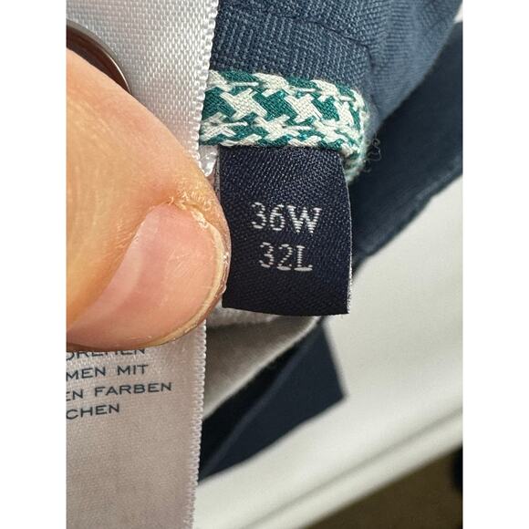 Charles Tyrwhitt Men's Slim Fit Blue Check Dress Pants - Size 36x32 (36x31) - Picture 5 of 5